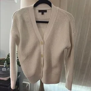 Cardigan Blanc/beige Banana Republic Taille M - Coton Léger - Manches Longues - Neuf Avec étiquettes